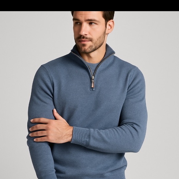 St. John's Bay Other - St. John's Bay Men's Steel Blue Zip-Up Sweater